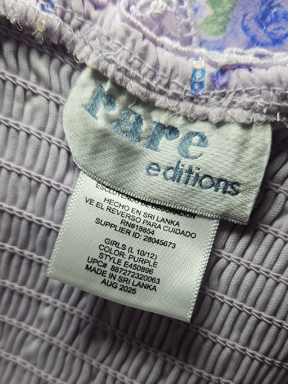 Rare Editions Girls Chiffon Maxi Dress Large 10/12 New Purple - Picture 8 of 11